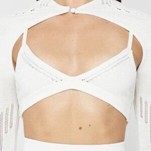 Maniere De Voir Knitted White Bralette Adjustable Straps Size Small